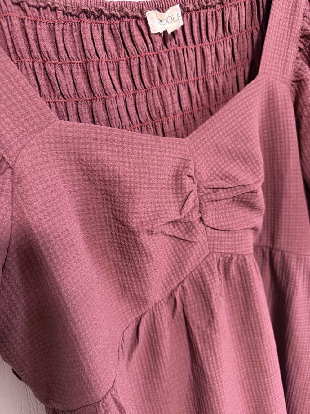 Roolee Square Neck Tiered Maxi Dress in Dusty Mauve - Picture 3 of 3